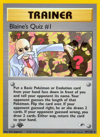Image de la carte Pokemon Blaine's Quiz #1 (Édition 1) 97/132
