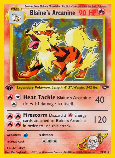 Image de la carte Pokemon Blaine's Arcanine (Édition 1) 1/132