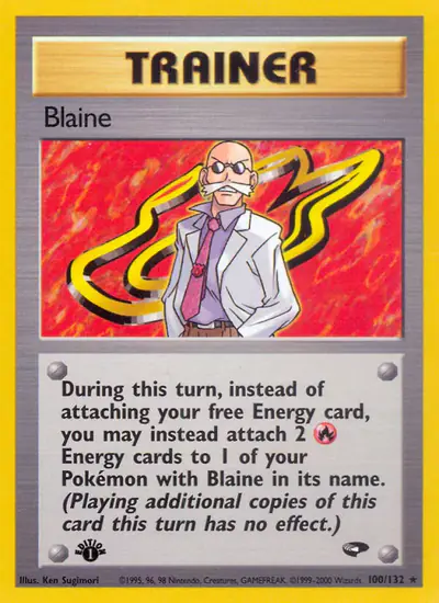 Image de la carte Pokemon Blaine (Édition 1) 100/132