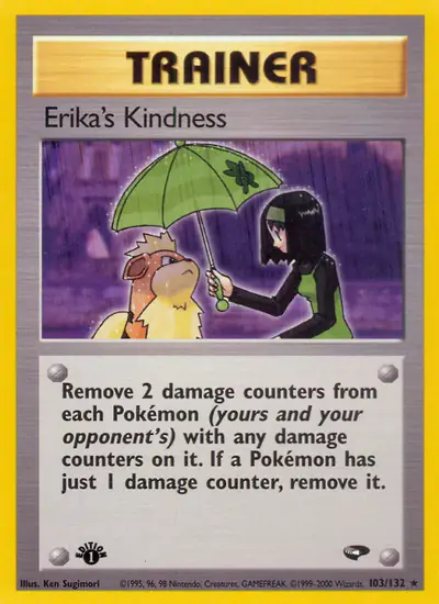 Image de la carte Pokemon Erika's Kindness (Édition 1) 103/132