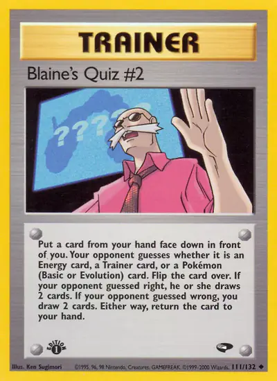 Image de la carte Pokemon Blaine's Quiz #2 (Édition 1) 111/132