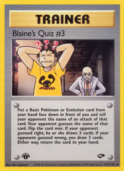 Image de la carte Pokemon Blaine's Quiz #3 (Édition 1) 112/132