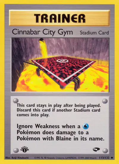 Image de la carte Pokemon Cinnabar City Gym (Édition 1) 113/132