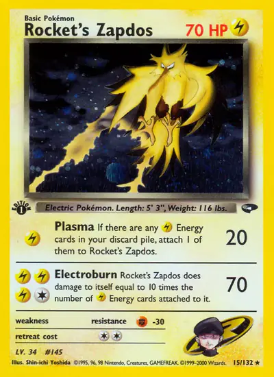 Image de la carte Pokemon Rocket's Zapdos (Édition 1) 15/132