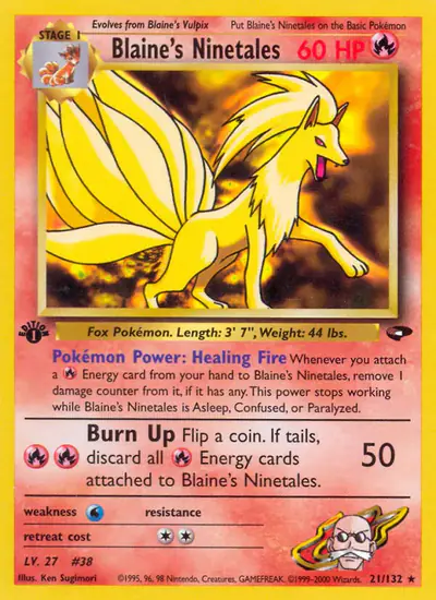 Image de la carte Pokemon Blaine's Ninetales (Édition 1) 21/132