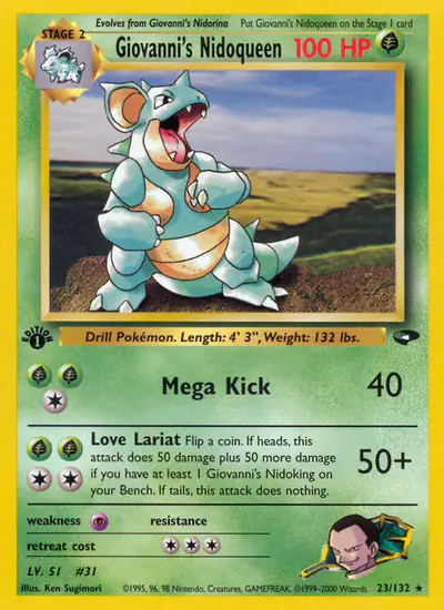 Image de la carte Pokemon Giovanni's Nidoqueen (Édition 1) 23/132