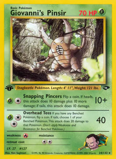 Image de la carte Pokemon Giovanni's Pinsir (Édition 1) 24/132