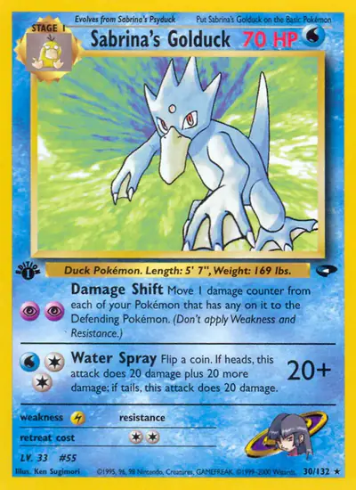 Image de la carte Pokemon Sabrina's Golduck (Édition 1) 30/132