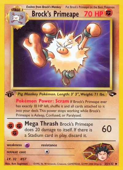 Image de la carte Pokemon Brock's Primeape (Édition 1) 35/132
