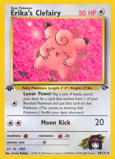 Image de la carte Pokemon Erika's Clefairy (Édition 1) 40/132