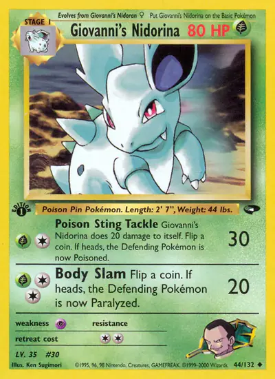 Image de la carte Pokemon Giovanni's Nidorina (Édition 1) 44/132