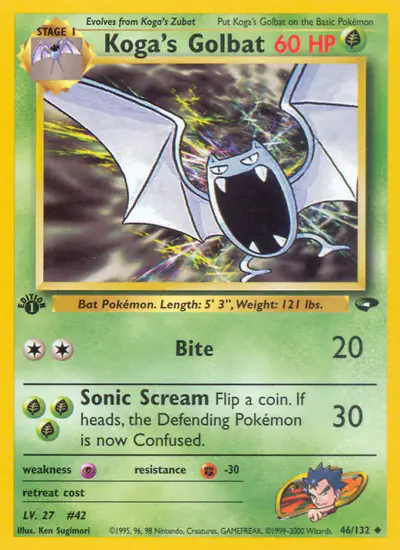 Image de la carte Pokemon Koga's Golbat (Édition 1) 46/132