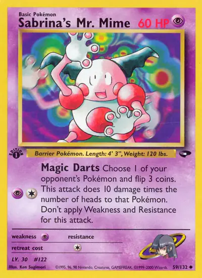 Image de la carte Pokemon Sabrina's Mr. Mime (Édition 1) 59/132