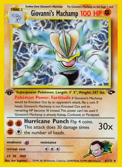 Image de la carte Pokemon Giovanni's Machamp (Édition 1) 6/132