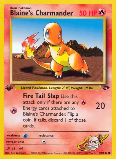 Image de la carte Pokemon Blaine's Charmander (Édition 1) 60/132