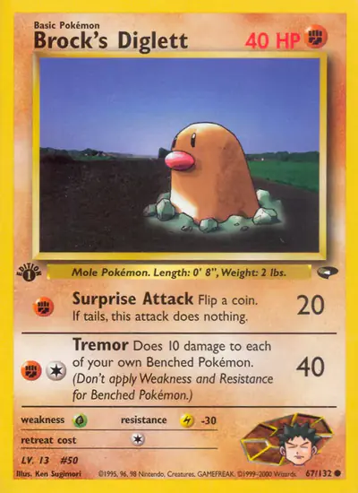 Image de la carte Pokemon Brock's Diglett (Édition 1) 67/132