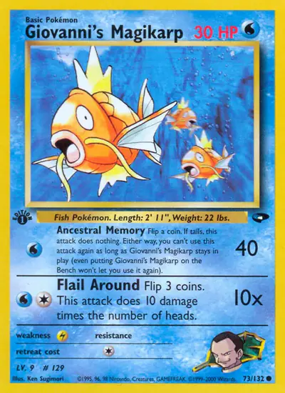 Image de la carte Pokemon Giovanni's Magikarp (Édition 1) 73/132