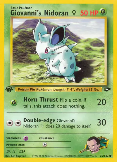 Image de la carte Pokemon Giovanni's Nidoran ♀ (Édition 1) 75/132