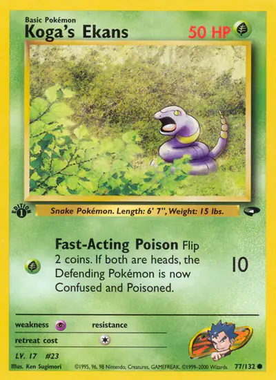 Image de la carte Pokemon Koga's Ekans (Édition 1) 77/132