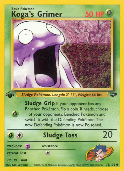 Image de la carte Pokemon Koga's Grimer (Édition 1) 78/132