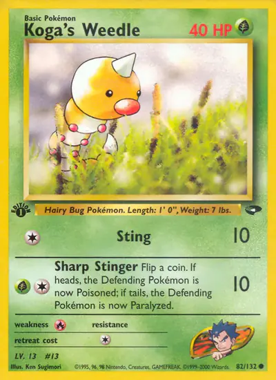 Image de la carte Pokemon Koga's Weedle (Édition 1) 82/132