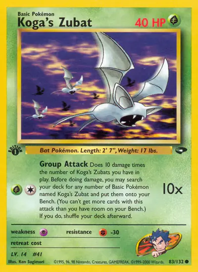Image de la carte Pokemon Koga's Zubat (Édition 1) 83/132