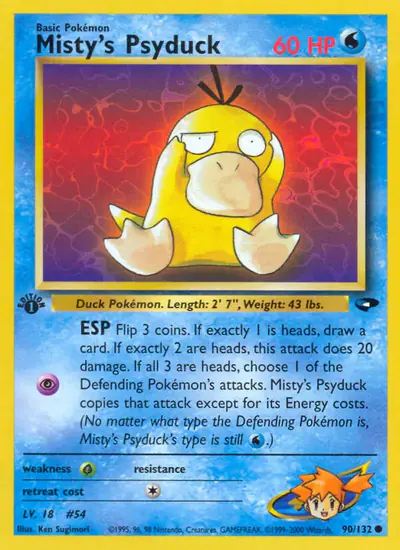 Image de la carte Pokemon Misty's Psyduck (Édition 1) 90/132