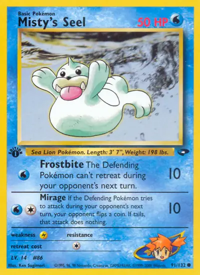 Image de la carte Pokemon Misty's Seel (Édition 1) 91/132
