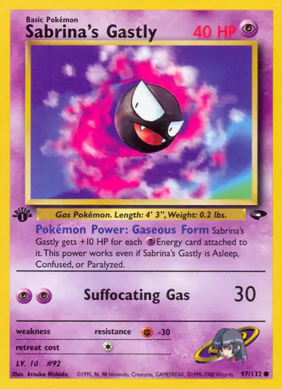 Image de la carte Pokemon Sabrina's Gastly (Édition 1) 97/132