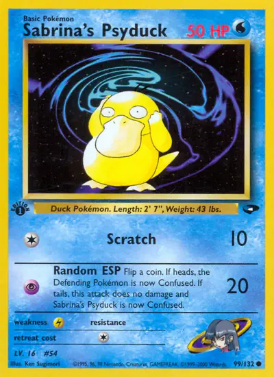 Image de la carte Pokemon Sabrina's Psyduck (Édition 1) 99/132