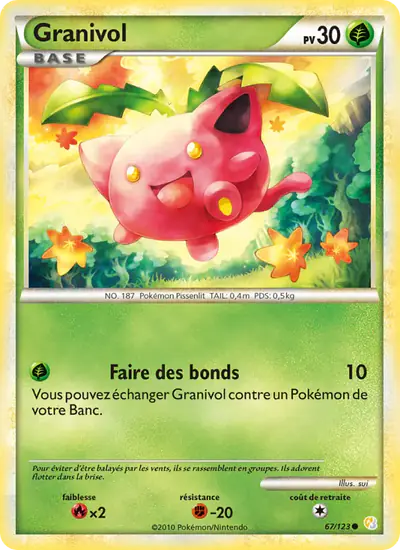 Image de la carte Pokemon Granivol 67/123