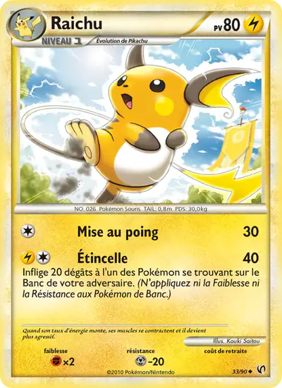 Image de la carte Pokemon Raichu 33/90