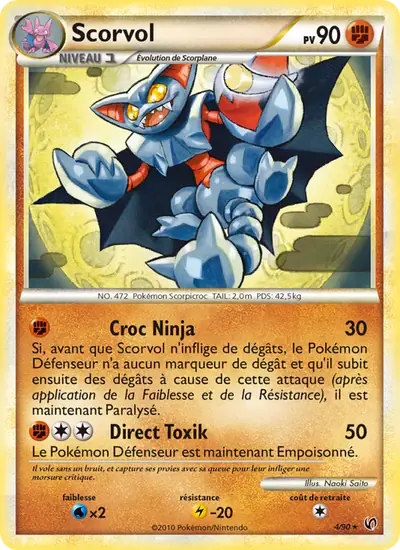 Image de la carte Pokemon Scorvol 4/90