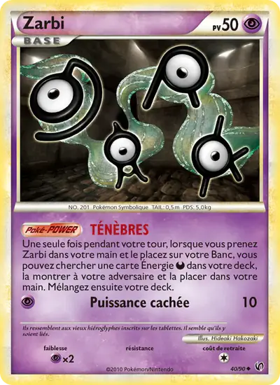 Image de la carte Pokemon Zarbi 40/90
