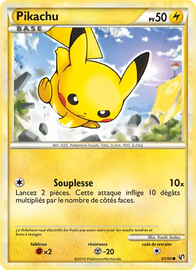 Image de la carte Pokemon Pikachu 61/90