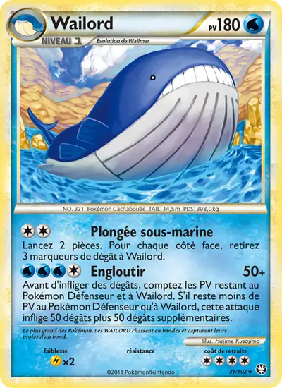 Image de la carte Pokemon Wailord 31/102