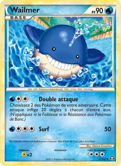 Image de la carte Pokemon Wailmer 52/102