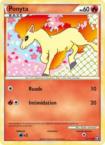 Image de la carte Pokemon Ponyta 72/102