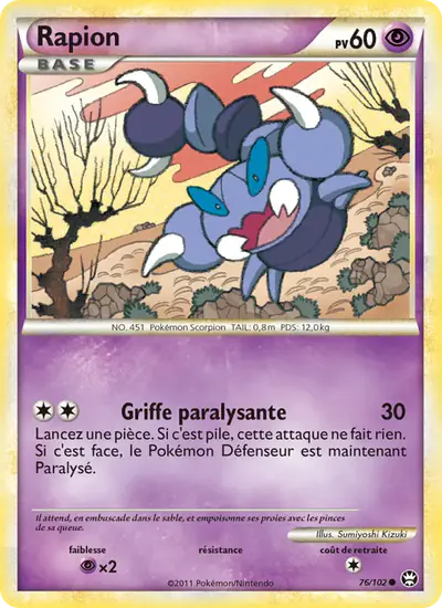 Image de la carte Pokemon Rapion 76/102