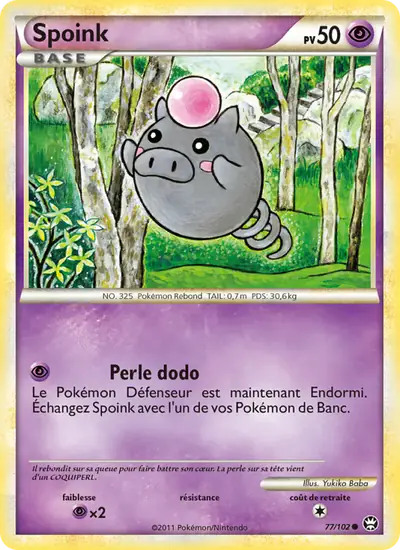 Image de la carte Pokemon Spoink 77/102
