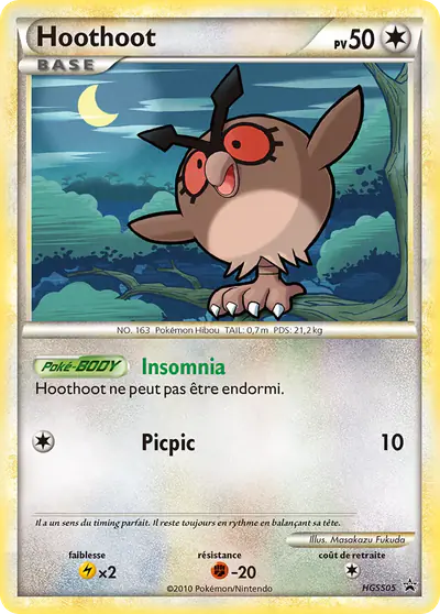 Image de la carte Pokemon Hoothoot HGSS05/25