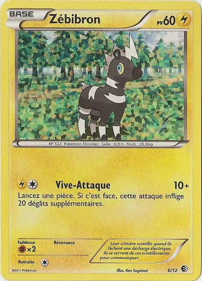 Image de la carte Pokemon Zébibron 6/12