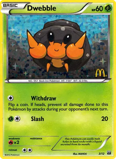 Image de la carte Pokemon Dwebble 3/12