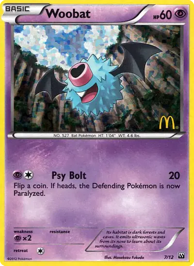 Image de la carte Pokemon Woobat 7/12
