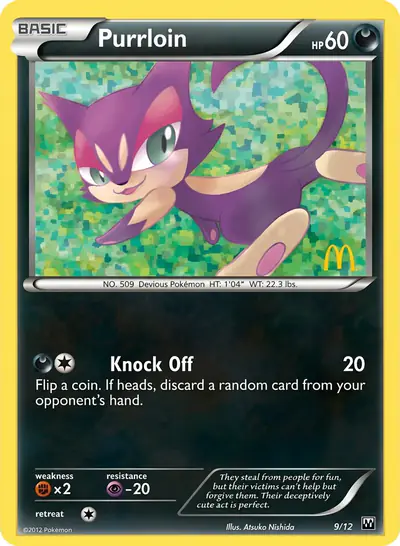 Carte Pokémon Purrloin 9/12 — McDonald's 2012 (US)