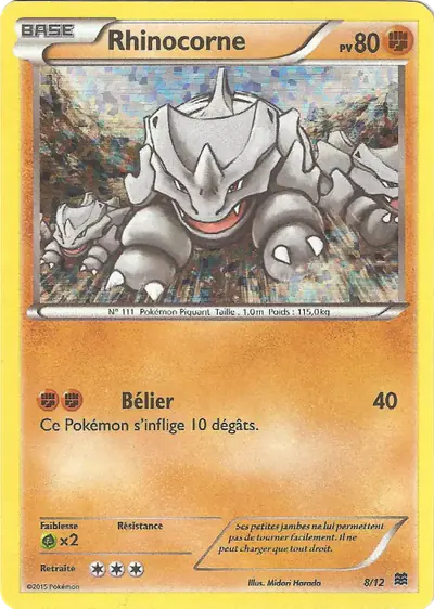 Image de la carte Pokemon Rhinocorne 8/12