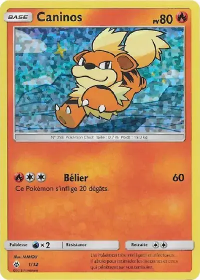 Image de la carte Pokemon Caninos 1/12