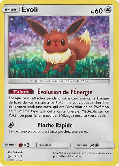 Image de la carte Pokemon Évoli 11/12
