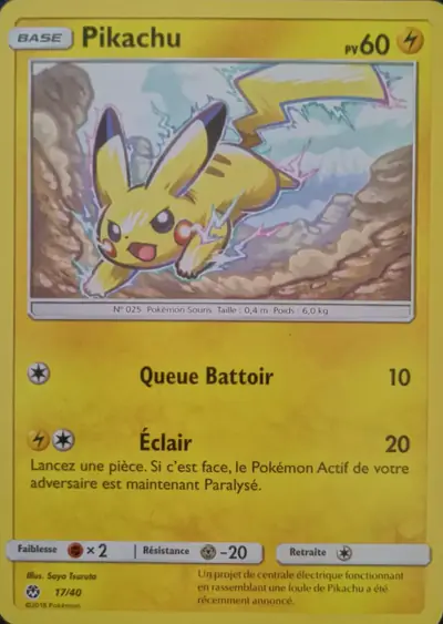 Image de la carte Pokemon Pikachu 17/40