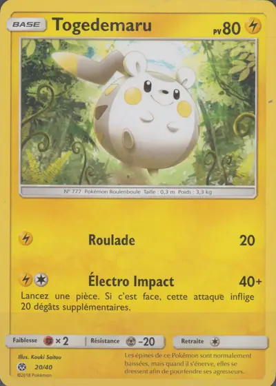 Image de la carte Pokemon Togedemaru 20/40